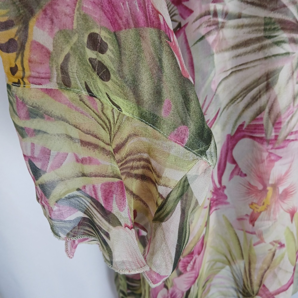 Avenue Blouse Womens Silk Cottagecore Y2K Style Peasant Layered Floral Evening - Picture 8 of 9